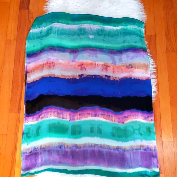 Calvin Klein rainbow stripe tie dye infinity scarf in Polyester? - Picture 8 of 8